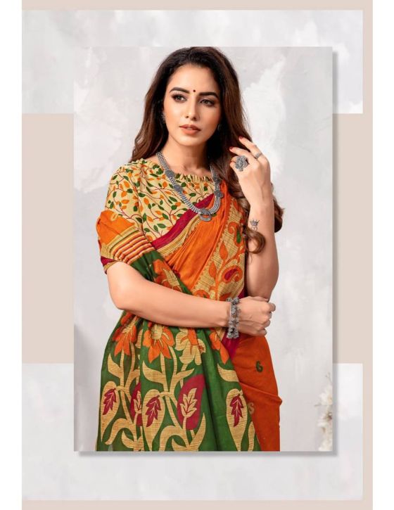 Smc Parvathi Casual Daily Wear Cotton Printed Latest Saree Collection